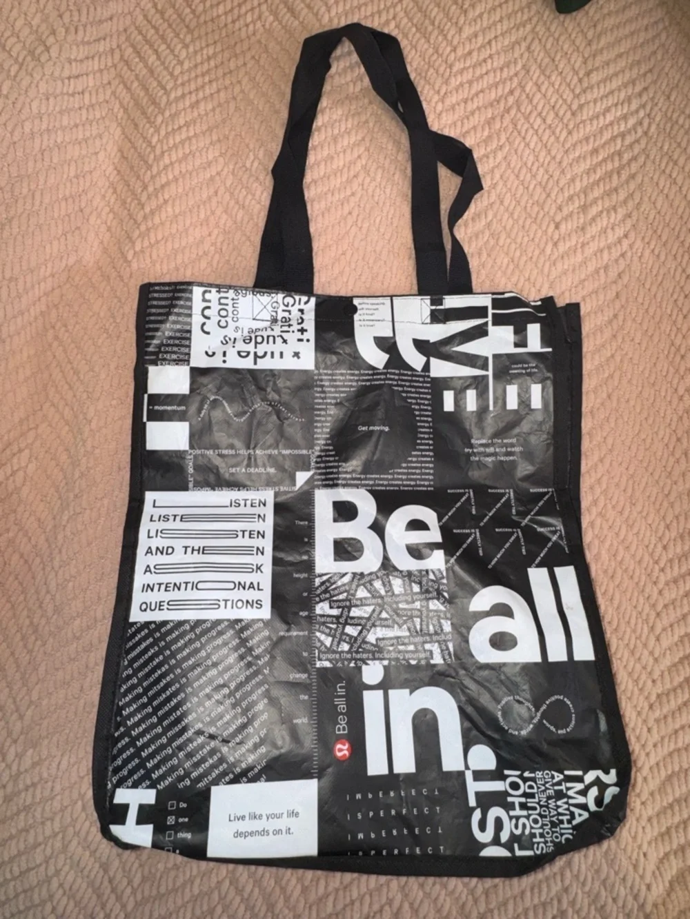 Lululemon store merchandise reusable bags. Set of 3. Large size